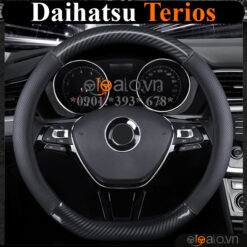 Bọc vô lăng chữ D cut Daihatsu Terios da cacbon cao cấp - OTOALO