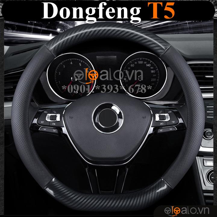 Bọc vô lăng chữ D cut Dongfeng T5 da cacbon cao cấp - OTOALO Bọc vô lăng chữ D cut Dongfeng T5 da cacbon cao cấp - OTOALO