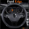 Bọc vô lăng chữ D cut Ford Edge da cacbon cao cấp - OTOALO