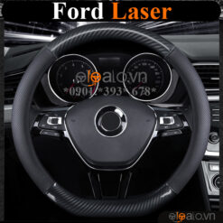 Bọc vô lăng chữ D cut Ford Laser da cacbon cao cấp - OTOALO