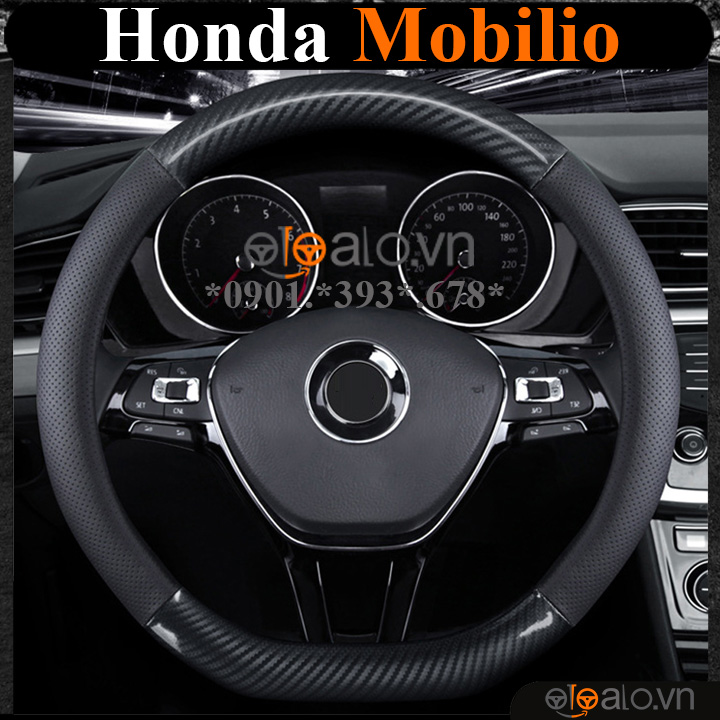 Bọc vô lăng chữ D cut Honda Mobilio da cacbon cao cấp - OTOALO Bọc vô lăng chữ D cut Honda Mobilio da cacbon cao cấp - OTOALO