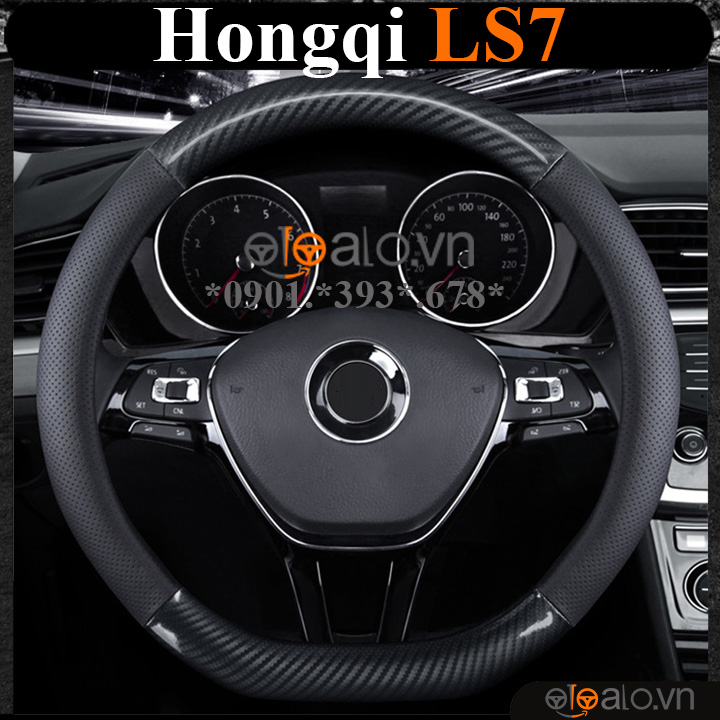 Bọc vô lăng chữ D cut Hongqi LS7 da cacbon cao cấp - OTOALO Bọc vô lăng chữ D cut Hongqi LS7 da cacbon cao cấp - OTOALO
