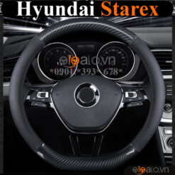 Bọc vô lăng chữ D cut Hyundai Starex da cacbon cao cấp - OTOALO