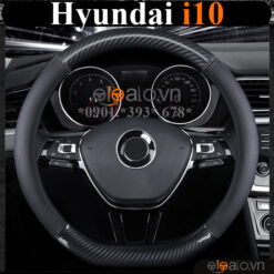 Bọc vô lăng chữ D cut Hyundai i10 da cacbon cao cấp - OTOALO