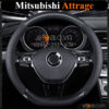 Bọc vô lăng chữ D cut Mitsubishi Attrage da cacbon cao cấp - OTOALO