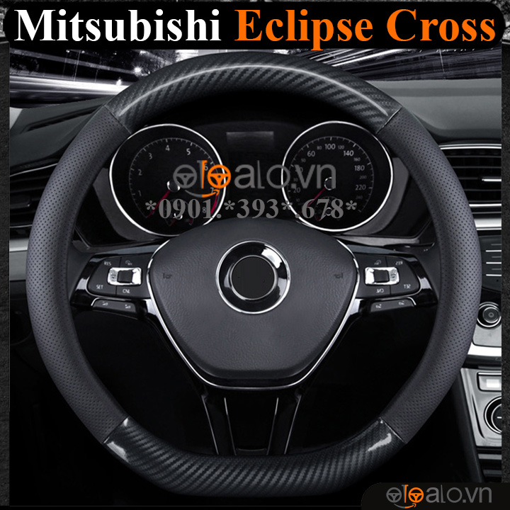 Bọc vô lăng chữ D cut Mitsubishi Eclipse Cross da cacbon cao cấp - OTOALO Bọc vô lăng chữ D cut Mitsubishi Eclipse Cross da cacbon cao cấp - OTOALO