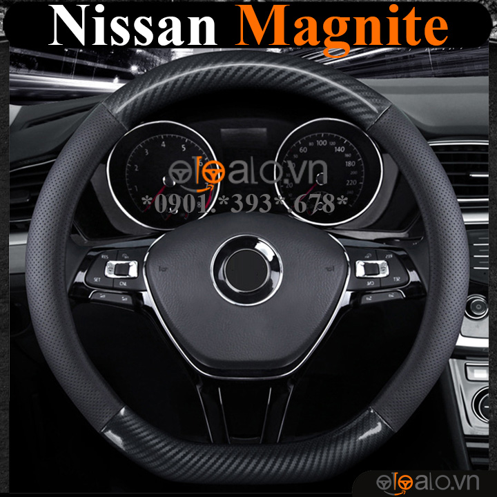 Bọc vô lăng chữ D cut Nissan Magnite da cacbon cao cấp - OTOALO Bọc vô lăng chữ D cut Nissan Magnite da cacbon cao cấp - OTOALO