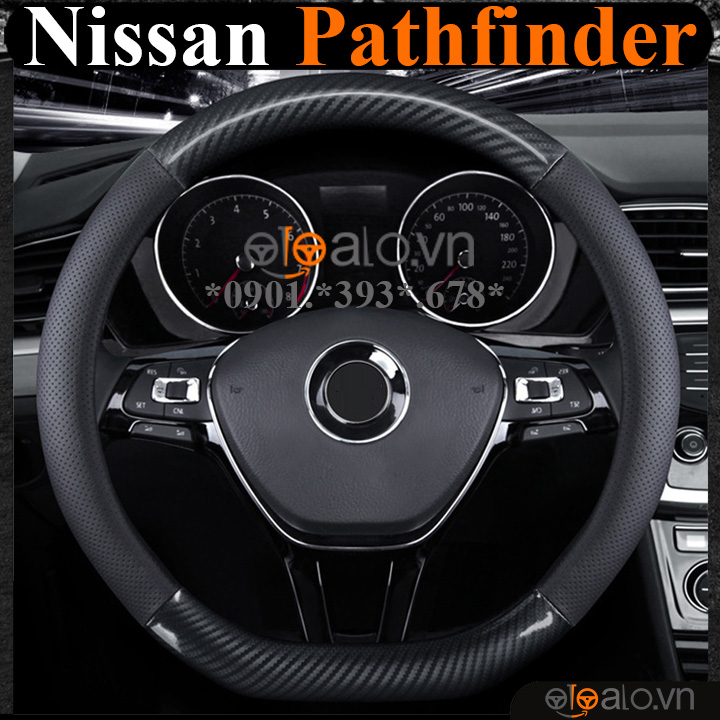 Bọc vô lăng chữ D cut Nissan Pathfinder da cacbon cao cấp - OTOALO Bọc vô lăng chữ D cut Nissan Pathfinder da cacbon cao cấp - OTOALO