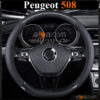 Bọc vô lăng chữ D cut Peugeot 508 da cacbon cao cấp - OTOALO