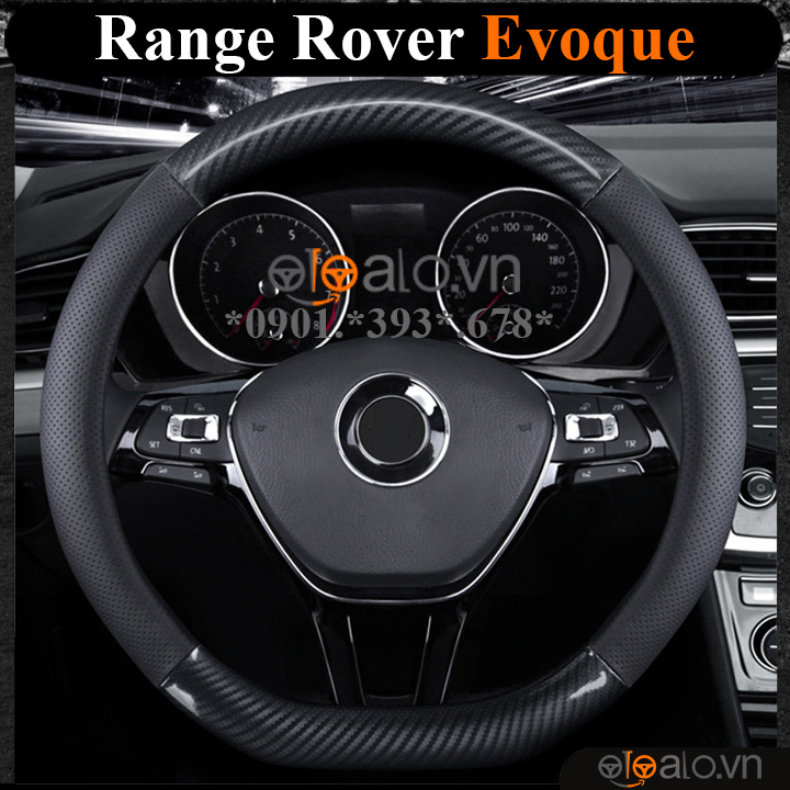 Bọc vô lăng chữ D cut Range Rover Evoque da cacbon cao cấp - OTOALO Bọc vô lăng chữ D cut Range Rover Evoque da cacbon cao cấp - OTOALO