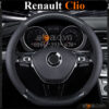 Bọc vô lăng chữ D cut Renault Clio da cacbon cao cấp - OTOALO