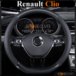 Bọc vô lăng chữ D cut Renault Clio da cacbon cao cấp - OTOALO