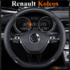 Bọc vô lăng chữ D cut Renault Koleos da cacbon cao cấp - OTOALO