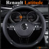 Bọc vô lăng chữ D cut Renault Latitude da cacbon cao cấp - OTOALO