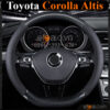 Bọc vô lăng chữ D cut Toyota Corolla Altis da cacbon cao cấp - OTOALO