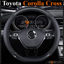 Bọc vô lăng chữ D cut Toyota Corolla Cross da cacbon cao cấp - OTOALO