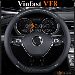 Bọc vô lăng chữ D cut Vinfast VF8 da cacbon cao cấp - OTOALO