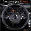Bọc vô lăng chữ D cut Volkswagen Cross da cacbon cao cấp - OTOALO