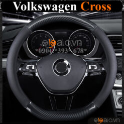 Bọc vô lăng chữ D cut Volkswagen Cross da cacbon cao cấp - OTOALO