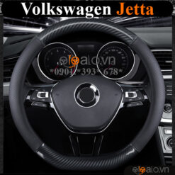 Bọc vô lăng chữ D cut Volkswagen Jetta da cacbon cao cấp - OTOALO