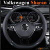 Bọc vô lăng chữ D cut Volkswagen Sharan da cacbon cao cấp - OTOALO