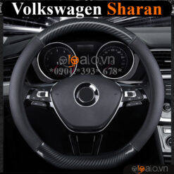 Bọc vô lăng chữ D cut Volkswagen Sharan da cacbon cao cấp - OTOALO