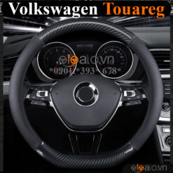 Bọc vô lăng chữ D cut Volkswagen Touareg da cacbon cao cấp - OTOALO