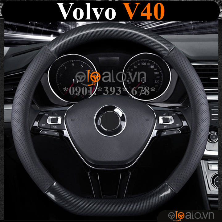 Bọc vô lăng chữ D cut Volvo V40 da cacbon cao cấp - OTOALO Bọc vô lăng chữ D cut Volvo V40 da cacbon cao cấp - OTOALO