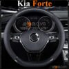 Bọc vô lăng chữ D cut Kia Forte da cacbon cao cấp - OTOALO