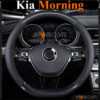 Bọc vô lăng chữ D cut Kia Morning da cacbon cao cấp - OTOALO
