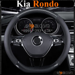 Bọc vô lăng chữ D cut Kia Rondo da cacbon cao cấp - OTOALO