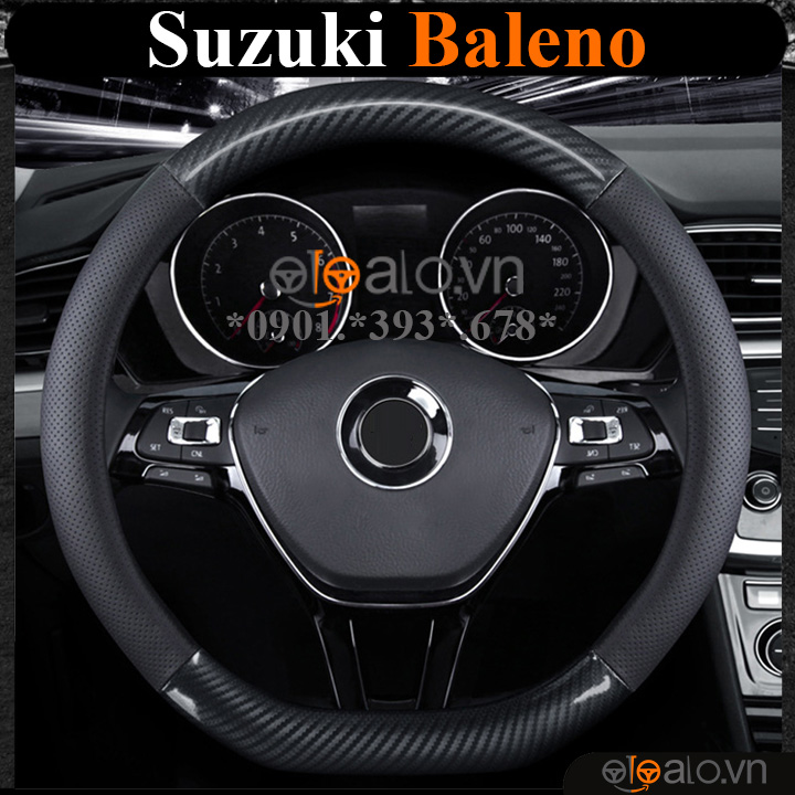 Bọc vô lăng chữ D cut Suzuki Baleno da cacbon cao cấp - OTOALO Bọc vô lăng chữ D cut Suzuki Baleno da cacbon cao cấp - OTOALO