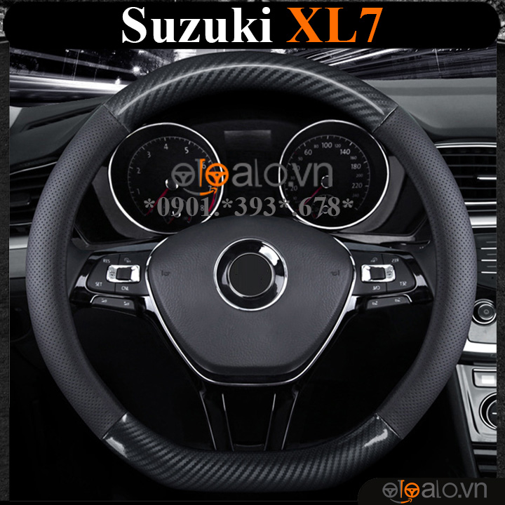 Bọc vô lăng chữ D cut Suzuki XL7 da cacbon cao cấp - OTOALO Bọc vô lăng chữ D cut Suzuki XL7 da cacbon cao cấp - OTOALO