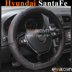 Bọc vô lăng Dcut Hyundai Santafe chữ d cut da cacbon cao cấp - OTOALO