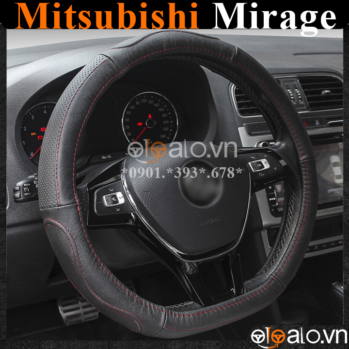 Bọc vô lăng Dcut Mitsubishi Mirage chữ d cut da cacbon cao cấp - OTOALO Bọc vô lăng Dcut Mitsubishi Mirage chữ d cut da cacbon cao cấp - OTOALO