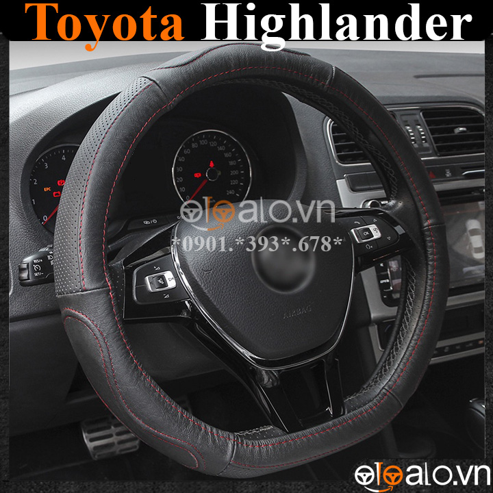 Bọc vô lăng Dcut Toyota Highlander chữ d cut da cacbon cao cấp - OTOALO Bọc vô lăng Dcut Toyota Highlander chữ d cut da cacbon cao cấp - OTOALO