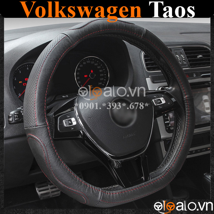 Bọc vô lăng Dcut Volkswagen Taos chữ d cut da cacbon cao cấp - OTOALO Bọc vô lăng Dcut Volkswagen Taos chữ d cut da cacbon cao cấp - OTOALO