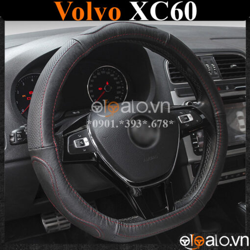 Bọc vô lăng Dcut Volvo XC60 chữ d cut da cacbon cao cấp - OTOALO