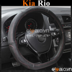 Bọc vô lăng Dcut Kia Rio chữ d cut da cacbon cao cấp - OTOALO