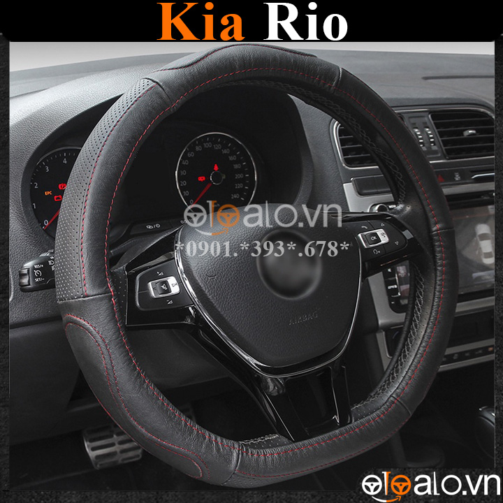 Bọc vô lăng Dcut Kia Rio chữ d cut da cacbon cao cấp - OTOALO Bọc vô lăng Dcut Kia Rio chữ d cut da cacbon cao cấp - OTOALO