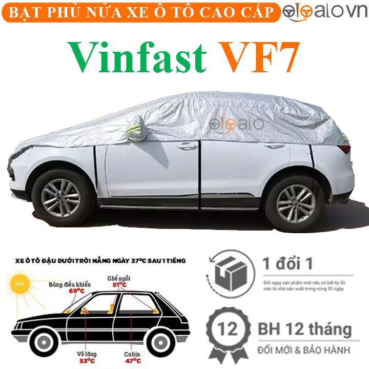 Bạt phủ nóc xe Vinfast VF7 vải dù 3 lớp - OTOALO Bạt phủ nóc xe Vinfast VF7 vải dù 3 lớp - OTOALO